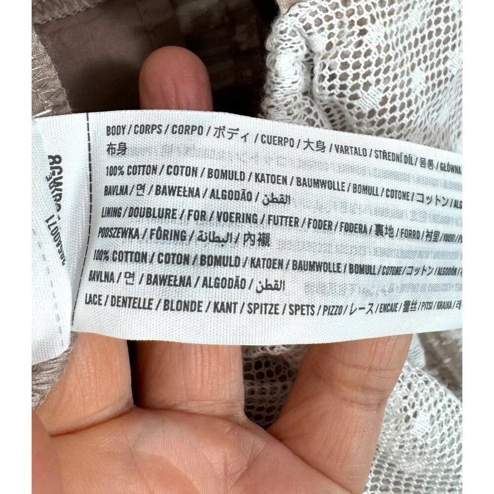 Abercrombie Social Tourist Floral Cottage core‎ Dress ruffle and lace sz L - Picture 11 of 12